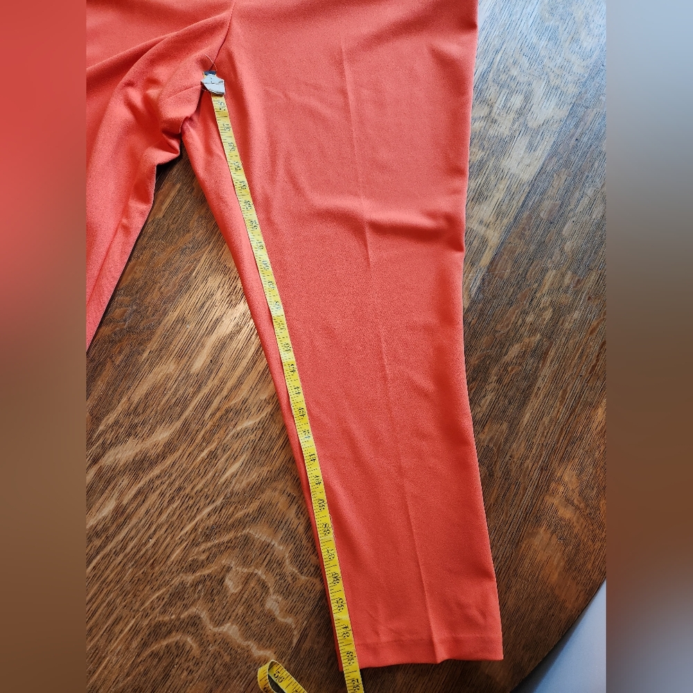 NWT Cato Plus Size 18/20W Mid-Rise Slim Ankle Pants Tiger Lily Orange Coral - Picture 5 of 10